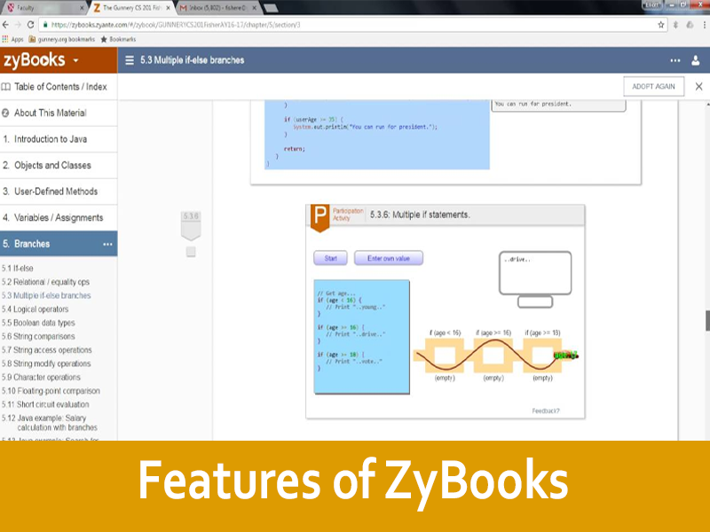 Features of zybooks 'as smooth as possible, thanks.