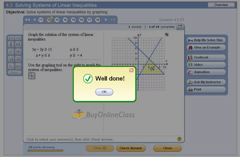 Image shows student got the answer correct by getting professional help