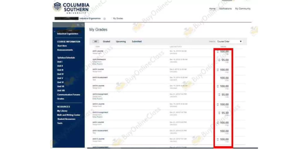Image shows portal images of a learning platform and how good Do My Online Class scored.