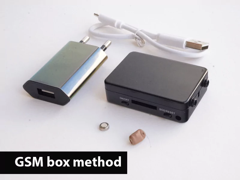 The GSM box method of cheating is used during test when cellphones are banned The GSM box method of cheating is used during test when cellphones are banned