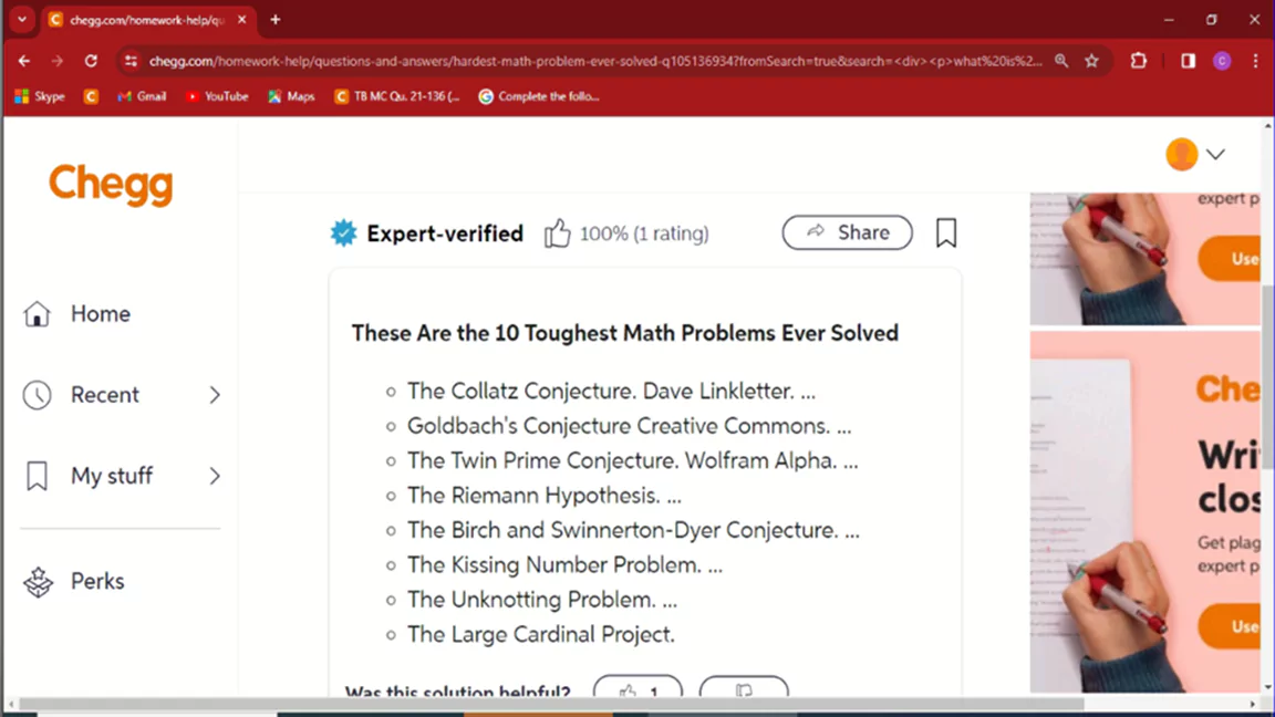 The image shows the portal of chegg and the entire answer to the question.