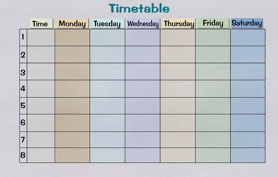 These theme study schedules are the study plan templates for university students. 
