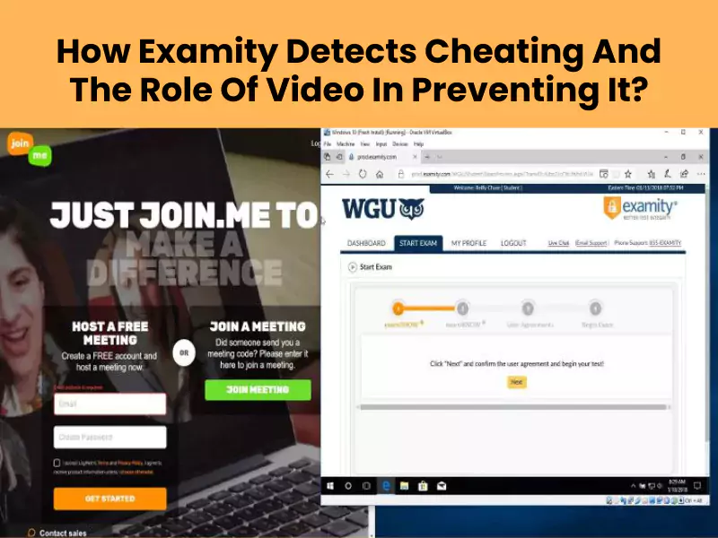 the portal image of examity shows how examity detects cheating and the role of video in preventing cheating