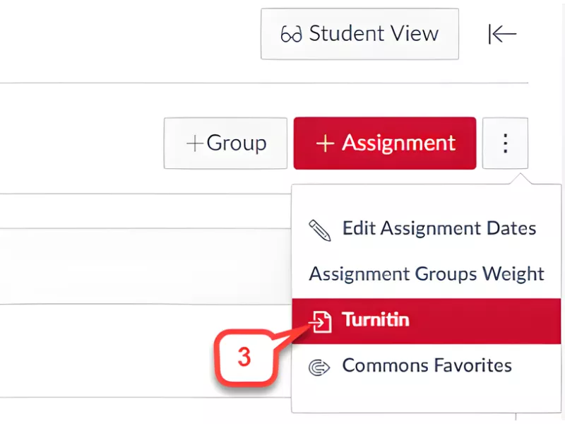  A screenshot of canvas assignment tab where Turnitin is integrated in the SpeedGrader.<br />
