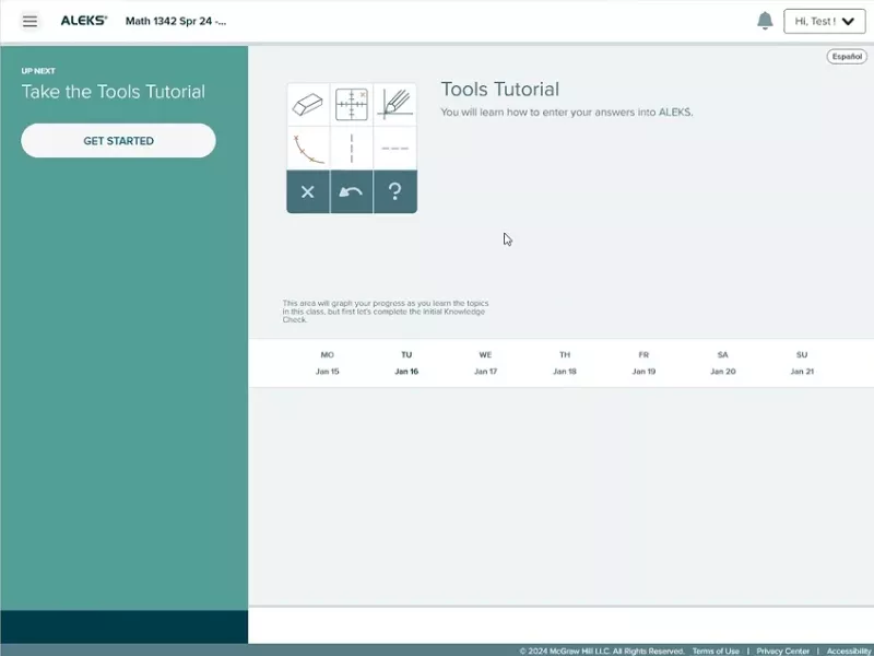 ALEKS answers dashboard showing math tools tutorial and course progress overview ALEKS answers dashboard showing math tools tutorial and course progress overview