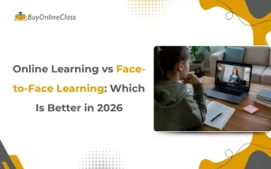 banner image with text Online Learning vs Face-to-Face Learning: Which Is Better in 2026