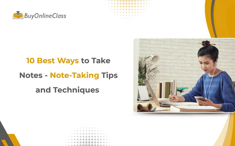 Student using the best note taking methods with handwritten and digital notes.