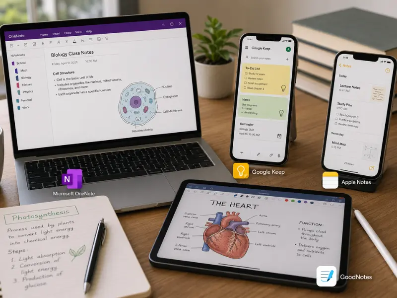 Best note-taking apps and tools for students using digital note-taking software.<br />
